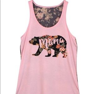 MAMA BEAR FLOWER PRINT TANK TOP